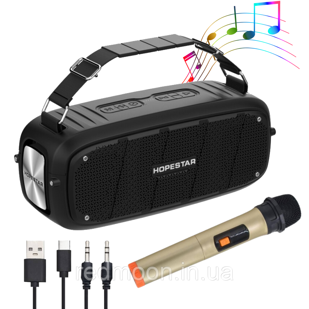 Bluetooth колонка з мікрофоном A20 PRO, 55 Вт / Портативна вологозахищена блютуз колонка з PowerBank та AUX