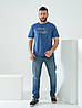 Чоловіча синя футболка  зі стрейч трикотажу Tailer, фото 2
