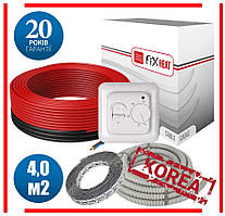Тепла підлога в стяжку електричний Корея FIX 4м2(33,83 мп)610ват