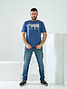 Чоловіча синя футболка  зі стрейч трикотажу Tailer, фото 5