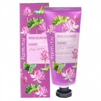 Крем для рук з екстрактом лотоса FarmStay Pink Flower Blooming Hand Cream Pink Lotus 100 мл