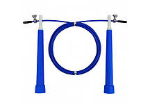 Швидкісна скакалка EasyFit Speed Cable Rope 3 м зі сталевим тросом і підшипниками синя