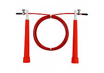 Швидкісна скакалка EasyFit Speed Cable Rope 3 м зі сталевим тросом і підшипниками червона
