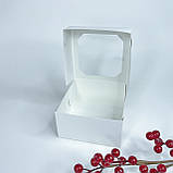 Коробка для десертів, 130*130*70 мм│НФ│, з вікном, біла, фото 2