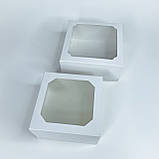 Коробка для десертів, 130*130*70 мм│НФ│, з вікном, біла, фото 4