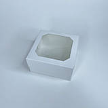 Коробка для десертів, 130*130*70 мм│НФ│, з вікном, біла, фото 3