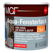 Фарба для вікон та дверей MGF Aqua-Fensterlack Білий напівмат 0,75 л