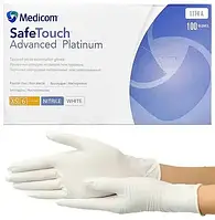 Нітрилові рукавички Medicom SafeTouch Advanced White, XS (5-6), білі, 100 шт