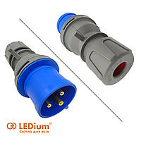 Вилка 220V 3*32А 2Р+Е (поліамід) IP44 BEMIS для Генераторів