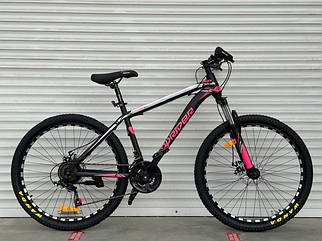 Гірський велосипед Toprider 611 26" (17.5) чорно-рожевий