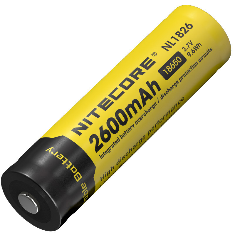 Акумулятор літієвий Li-Ion 18650 Nitecore NL1826 3.7 V (2600mAh), захищений