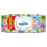 Влажные салфетки Superfresh Baby на клапане, детские Ромашка 120 шт