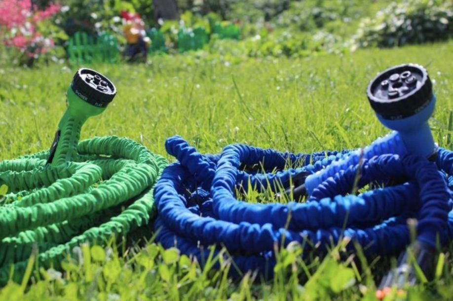 Шланг для поливання розтягується, з насадкою розпилювачем Зелений, 22.5 м