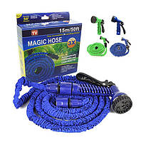 Шланг для поливання розтягується, з насадкою розпилювачем Зелений, 60 м