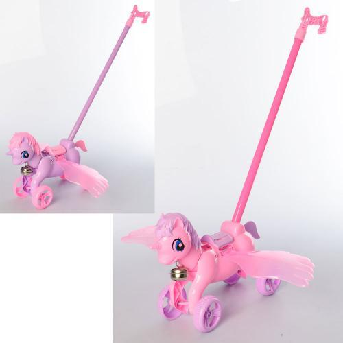 Каталка єдиноріг із ручкою 32310B рухомі деталі, фото 1