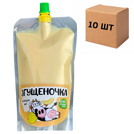 Ящик згущеного молока зі смаком дині в дой-паках 10 шт по 500 г., фото 2