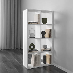 Стелаж VAYS M-10, книжкова полиця на 10 комірок, ЛДСП, 72×29×143 см - для дому, офісу, дитячої або вітальні