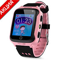 Детские умные смарт часы телефон Smart baby watch Q529 GPS с камерой прослушкой для детей c трекером Розовый