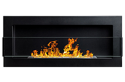 Біокамін камін домашній GMT 900х400х120 BLACK MAT + скло настінний для будинку квартири R_1636