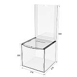 Ящик для пожертвувань EKOSTAR 215х215х200/500мм з кишенею А4, фото 3