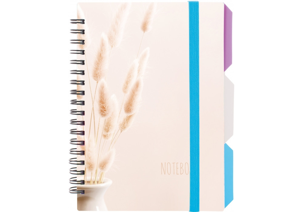 Блокнот с розділювачами В6 100 арк спіраль клітинка пластик обкл DESIGN 32, фото 1