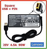 Блок питания для ноутбука Lenovo 20V 4.5A 90W (DC Square USB+PIN) 20V