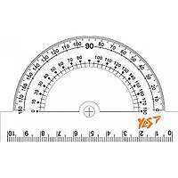 Транспортир 10 см пластик Yes, прозрачный