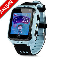 Детские умные смарт часы телефон Smart baby watch Q529 GPS с камерой прослушкой для детей c трекером Голубой