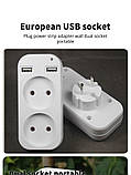 Розетка євро, подвійна, 2 USB-порти, LED-індикатор, 10 А 220 V/USB 2.1 А, фото 5