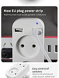Розетка євро, подвійна, 2 USB-порти, LED-індикатор, 10 А 220 V/USB 2.1 А, фото 3