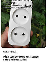 Розетка євро, колодка подвійна, 2 USB-порти, LED-індикатор, 10 А 220 V/USB 2.1 А. Заземлення.