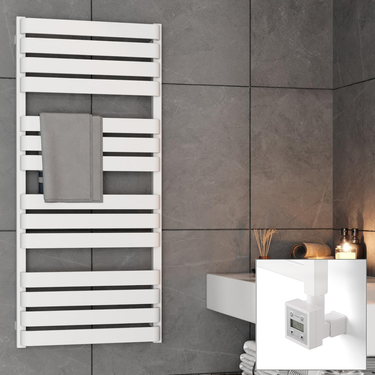 Рушникосушка електрична Terma Warp T 1110*500 White mat (Soft 9016), тен KTX-3 White