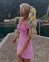 Очаровательное летнее платье с открытой спиной новинка 2023 розовый, 46\48