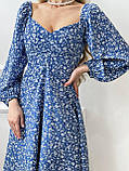 Ніжна жіноча літня сукня з довгими рукавами розміри 42-44,46-48, фото 2
