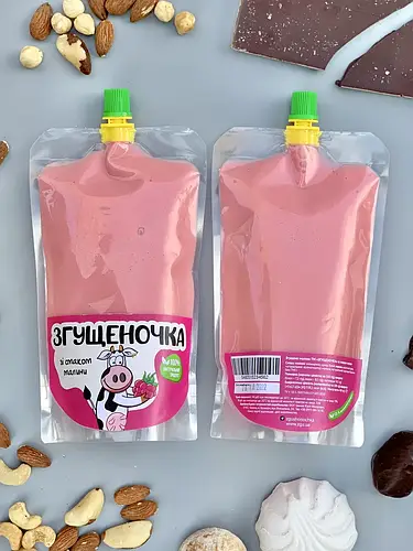 Ящик Сгущенки со вкусом малины в дой-паках 10 шт по 500 г. (ID ...
