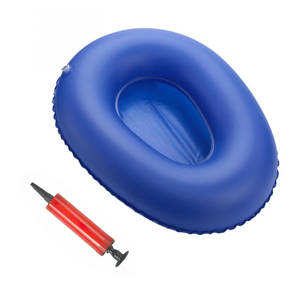 Судно підкладне ПВХ для лежачих (Синий) 37х29см надувне судно з насосом | утка медична, фото 1