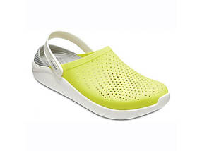 Сабо Crocs LiteRide Clog Yellow/Grey Крокси чоловічі/жіночі лайтрайд жовто-сірі оригінал, фото 5
