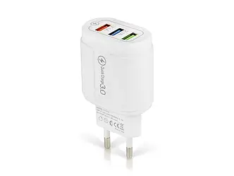 Зарядний пристрій 220В 3,5А QC3.0 USBx3 Travel Charger 13-222 500шт 7344