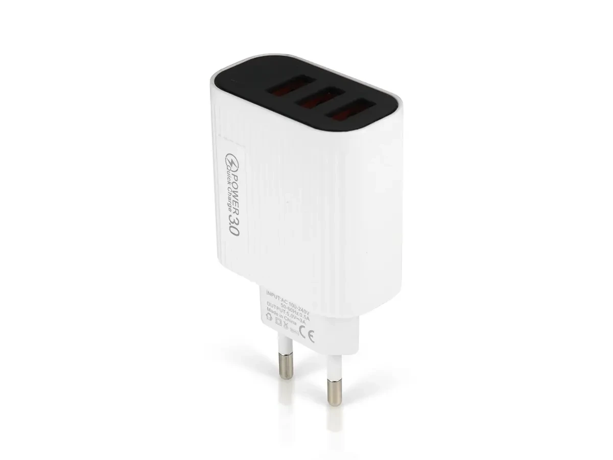 Зарядний пристрій 220В 3,0А USBx3 LCD Fast Charging 36-2S 500шт 7345