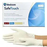 Рукавички латексні Medicom SafeTouch® Connect, S (6-7), білі, неопудрені, 100 шт