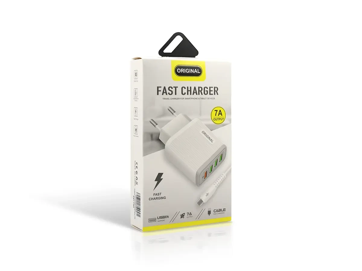 Зарядний пристрій 220В 7,0А 12Вт 12В USBx4 Original 36-2 250шт 7358, фото 1
