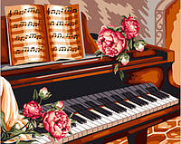 Холст для рисования Розы и пианино (BRM24082) 40 х 50 см