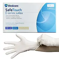 Рукавички латексні Medicom SafeTouch® E-Series, M (7-8), білі, опудрені, 100 шт