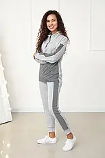Демісезонний спортивний костюм жіночий з капюшоном сірий "Flex" Норма та батал, фото 2