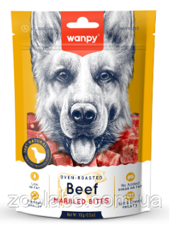Ласощі Wanpy для собак кусочки мармурової яловичини | Wanpy Marbled Beef Bites 100 грам, фото 2