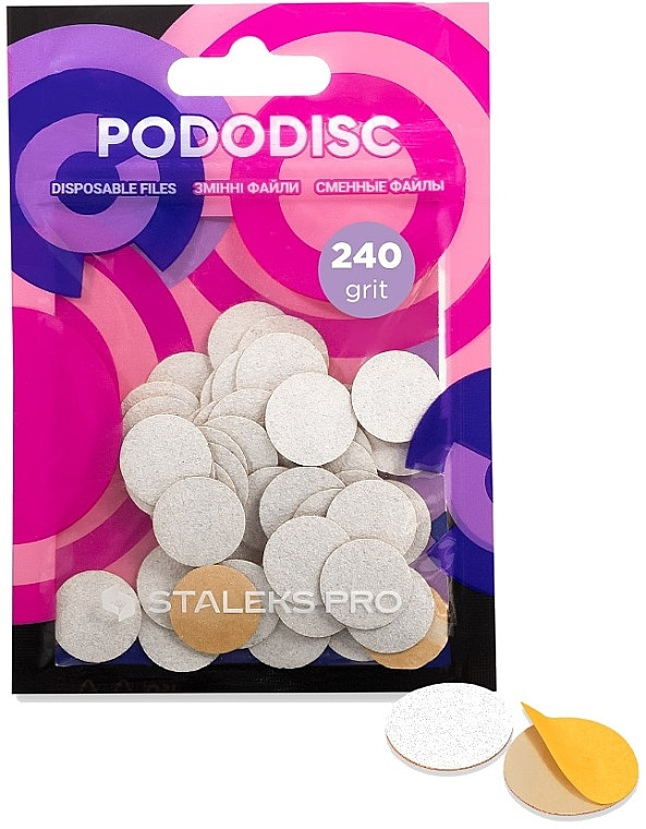 Змінні файли для педикюрного диска Pododisc Staleks Pro S 240 50 шт білі, фото 1