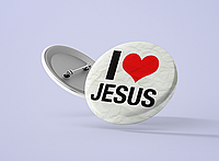 Значок металлический I love jesus No3