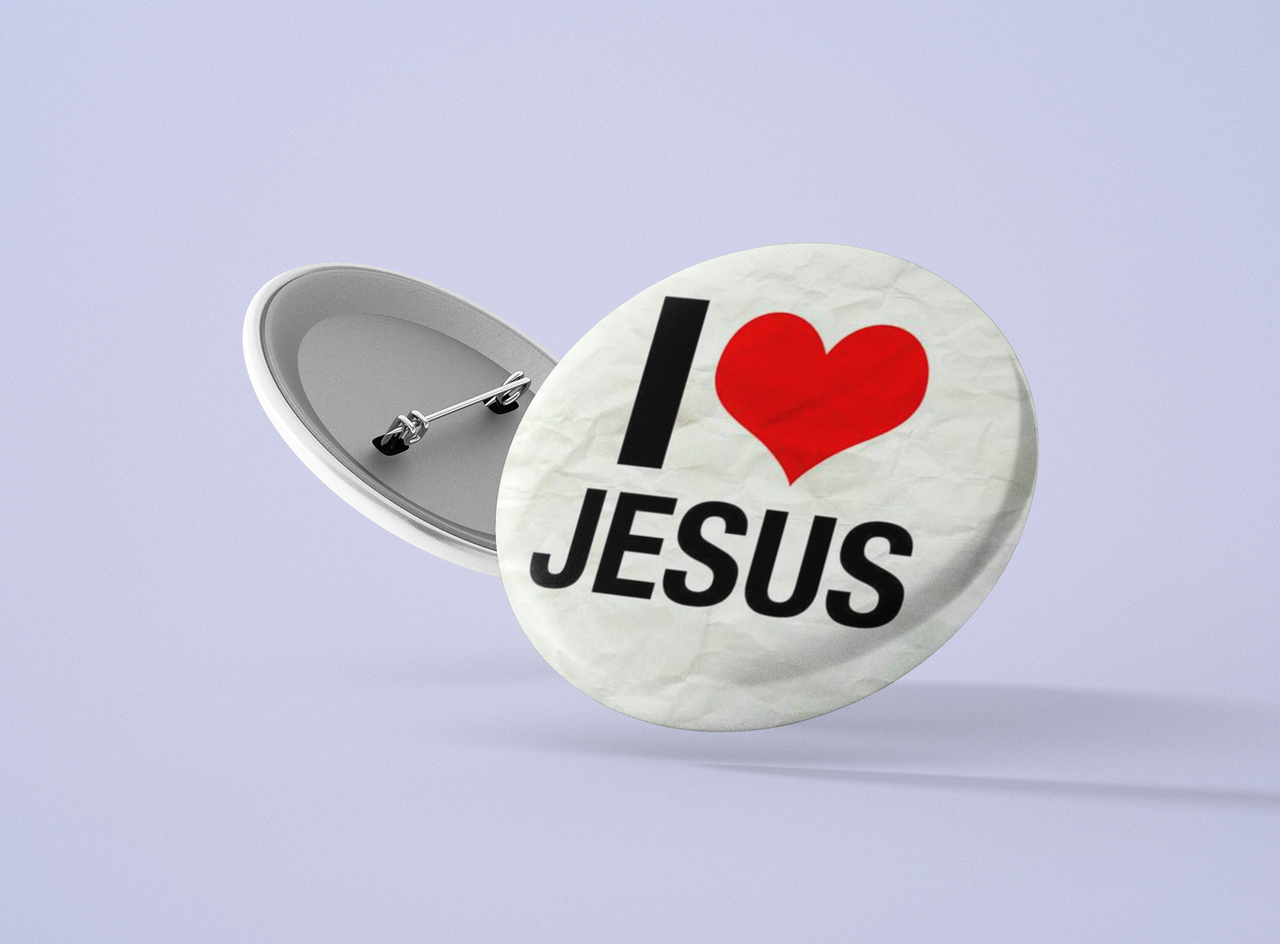 Значок металевий I love jesus  №3