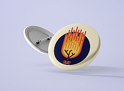 Значок металевий Вогняний кущ №8