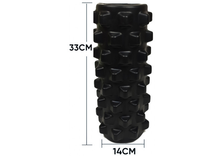 Масажний ролик EasyFit Grid Roller PRO 33 см Чорний